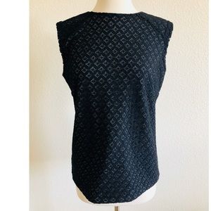 NWT Ann Taylor Lace Overlay Ponte Shell Tank Top